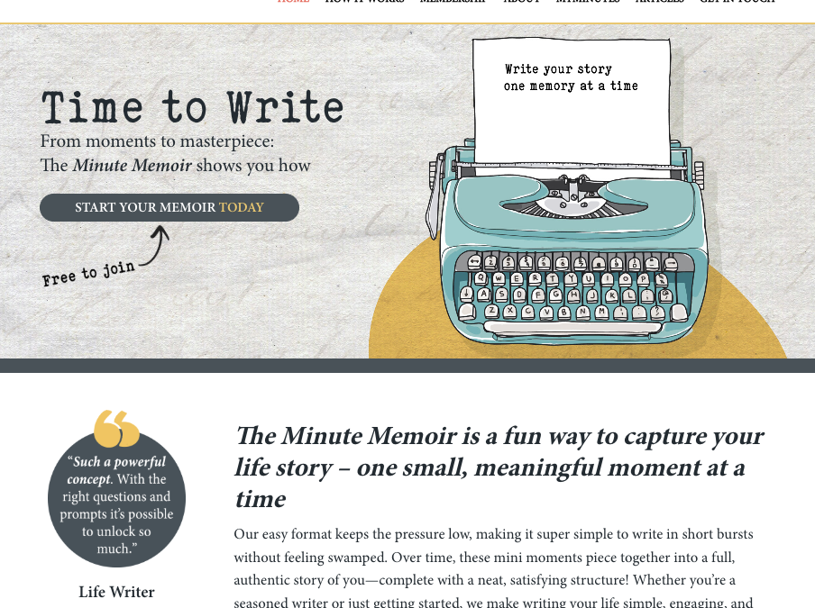 Minute Memoir Website launch 2026